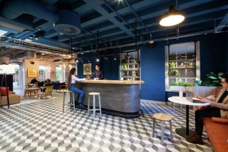 Managed offices in Soho on the Ground floor common area at Great Portland Estate's office space at 16 Dufour's Place in Soho