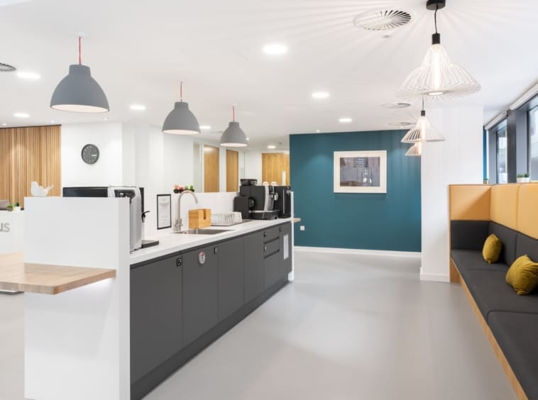 Communal space at Faulkner House Regus St James Tower Manchester M1 4DZ